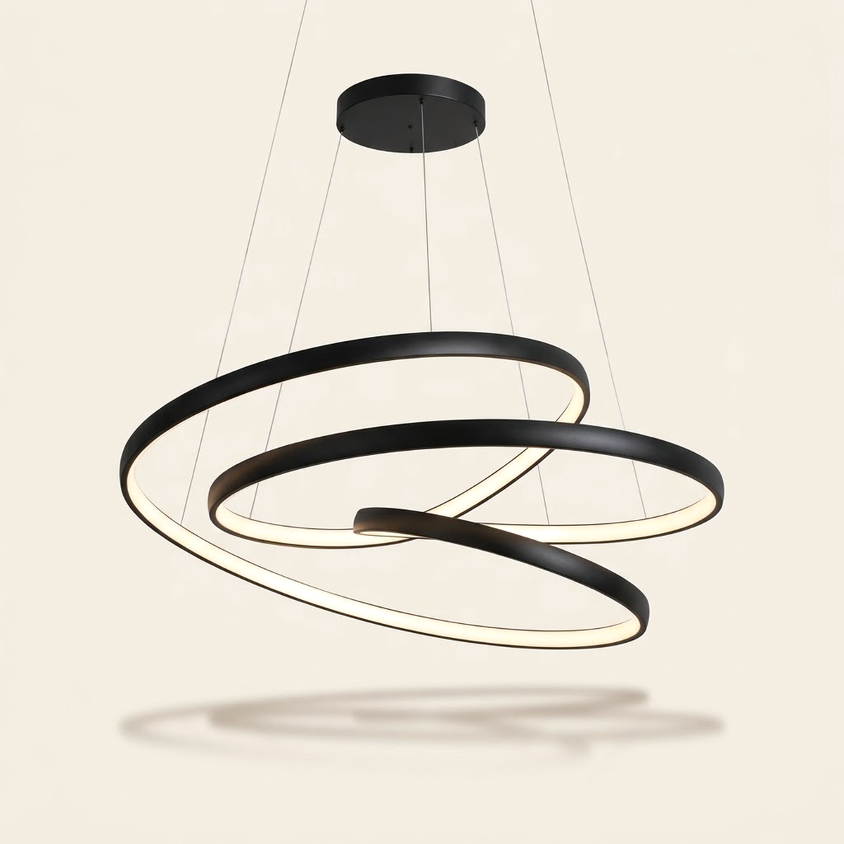 Suspension LED Le Halo de Lumoss, hauteur réglable jusqu'à 150 cm