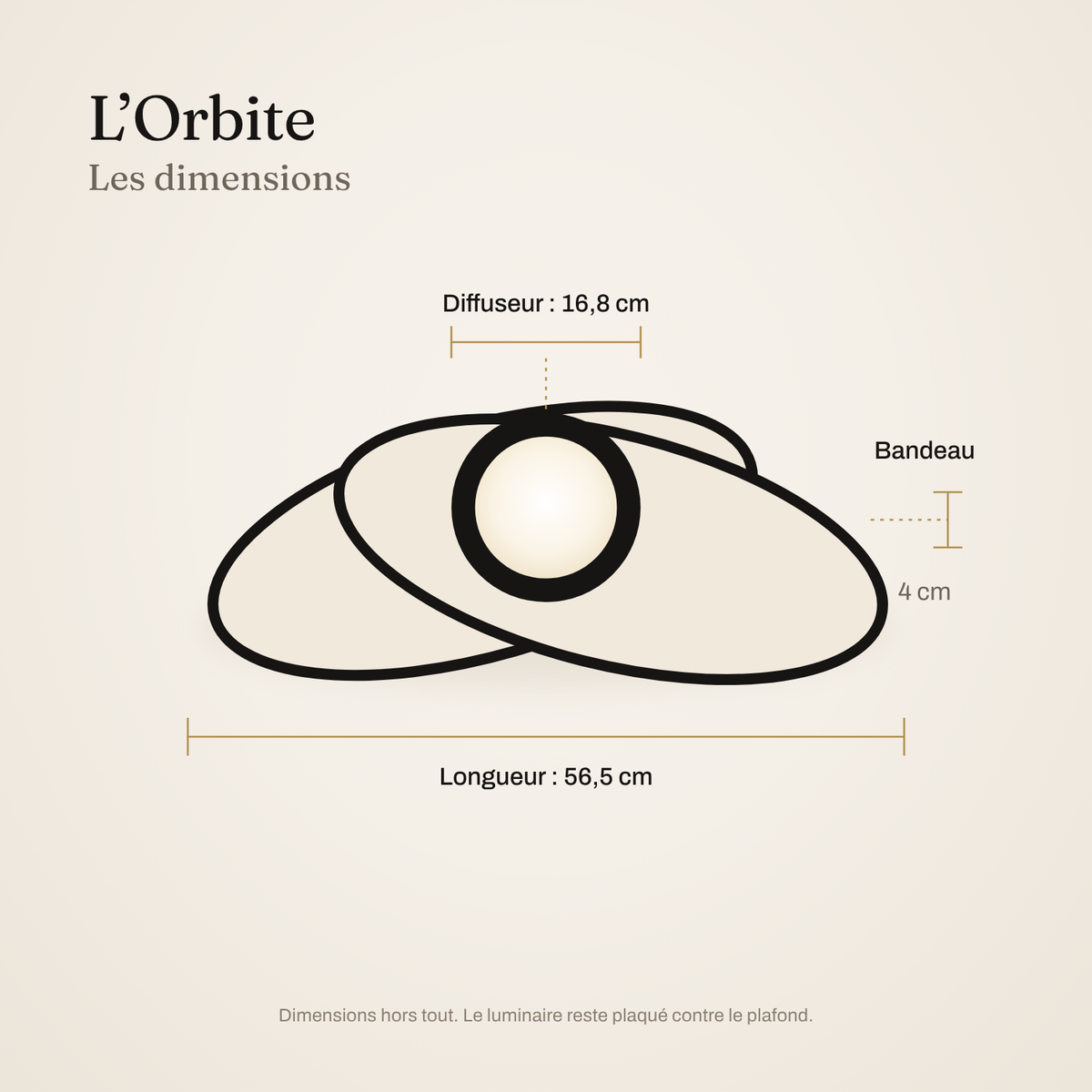 Plafonnier LED L'Orbite de Lumoss, anneaux ovales entrelacés, 56,5 x 22,3 cm